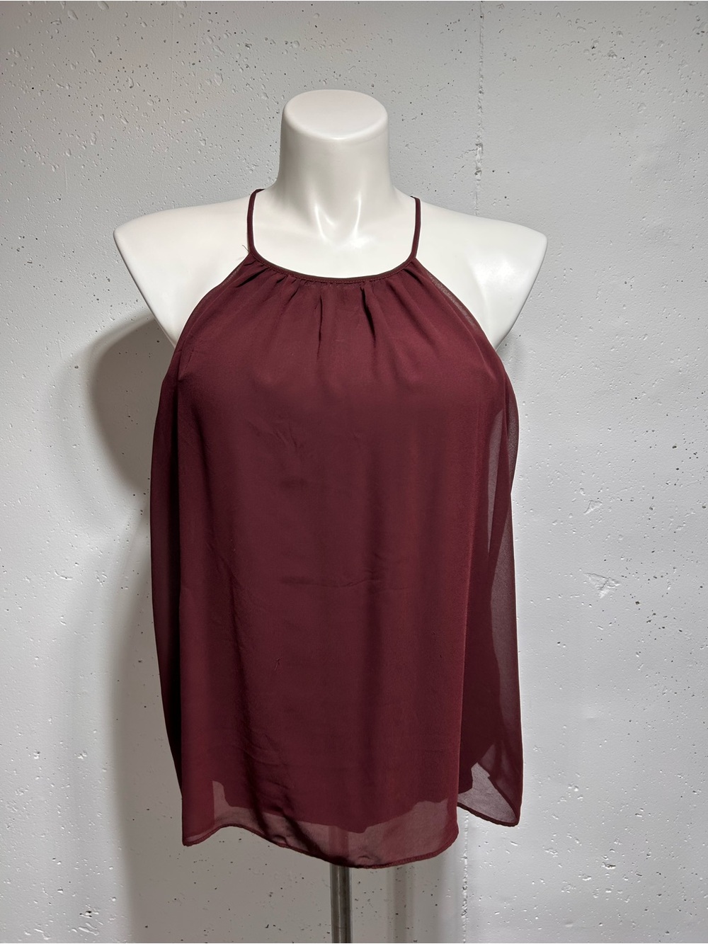 New York & Company Burgundy Halter Tank Top L